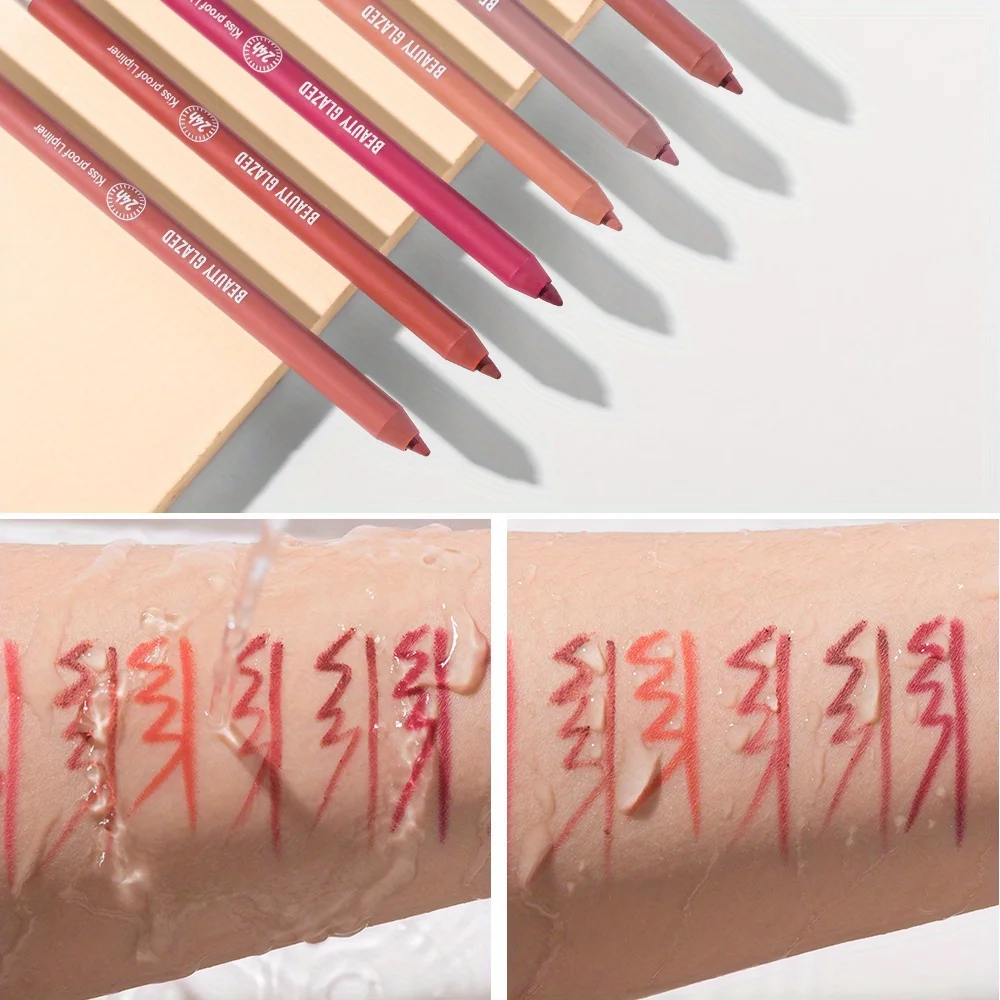 BEAUTY GLAZED 10 Color Lipliner High Pigment Matte Waterproof, Natural Shaping Lip Liner Lipstick Makeup