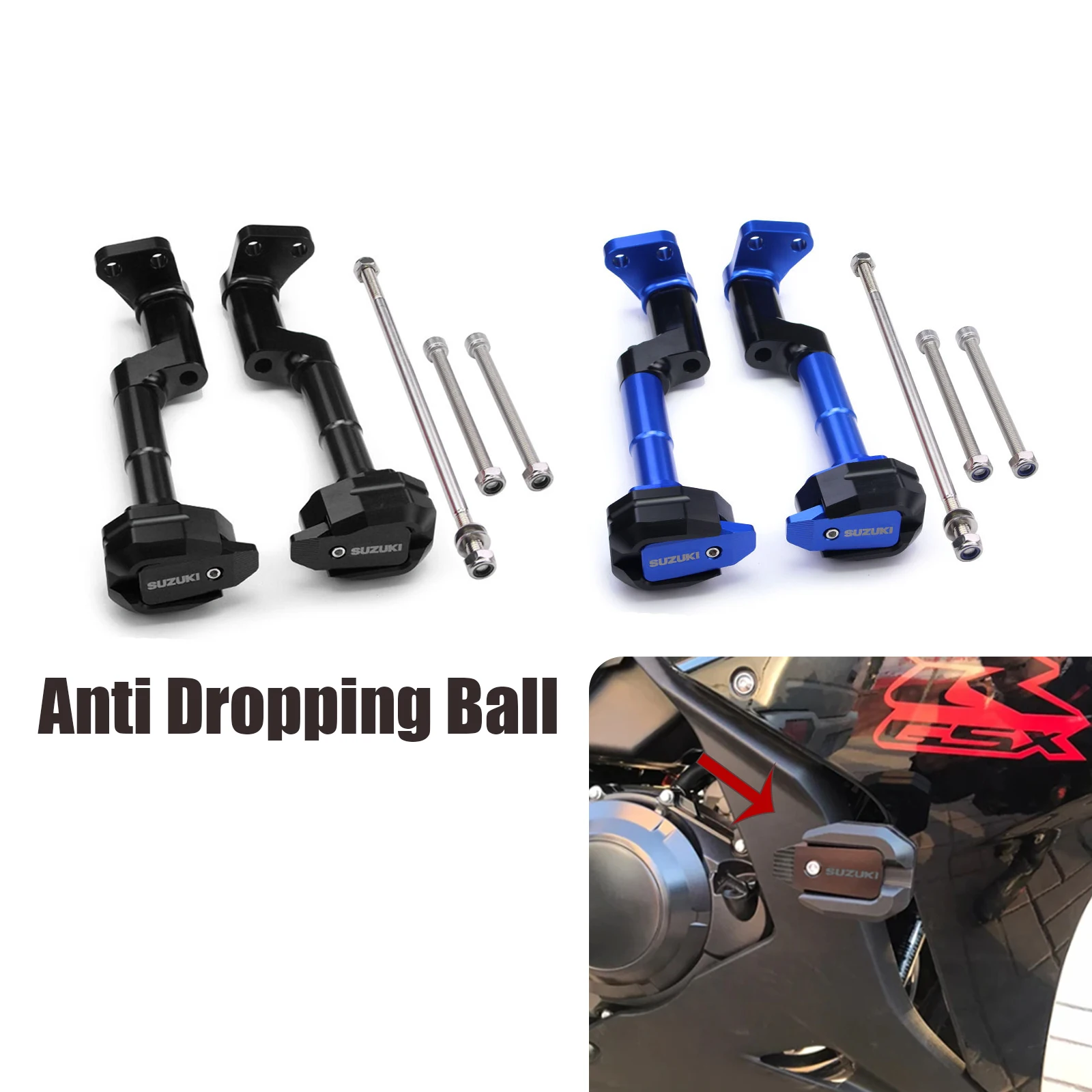 

For Suzuki GSX250 GSX250R DL250 GW250 Motorcycle Crash Protector Bar Refitting Bumper Anti Falling Rubber Stick Protection Ball