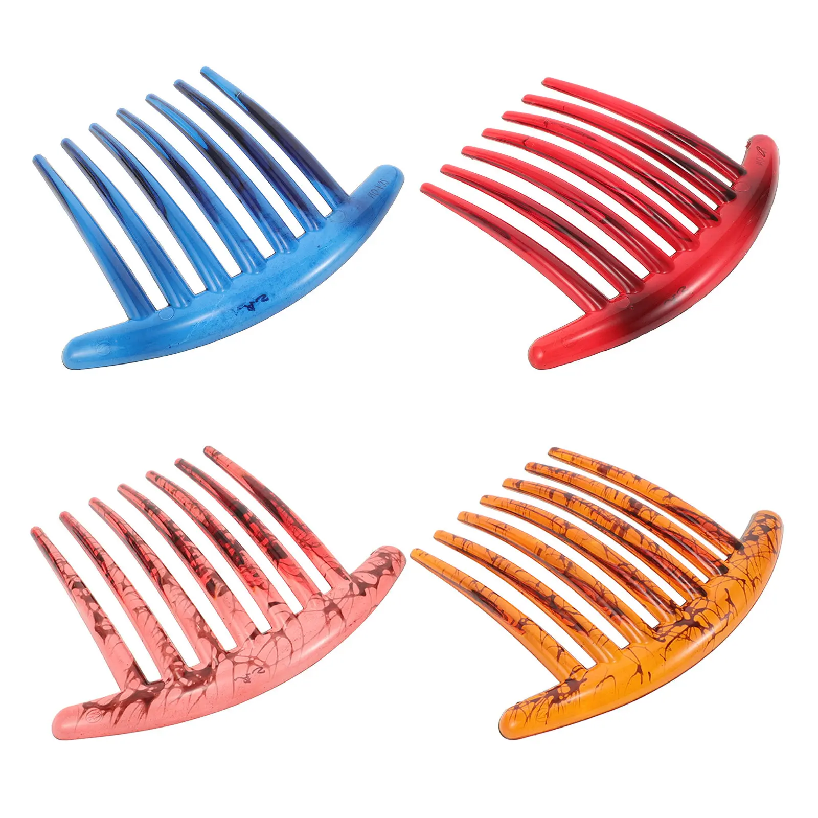 4Pcs Lightweight Plastic Side French Combs for Women Minimalist Hair Accessories for Bangs Styling Updos Fine Thick Hair