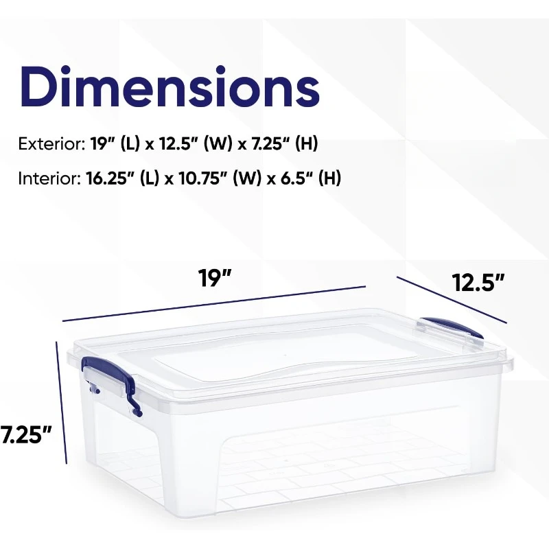 

Lided storage box, transparent plastic container for organizing, stackable storage box, odorless, household storage box