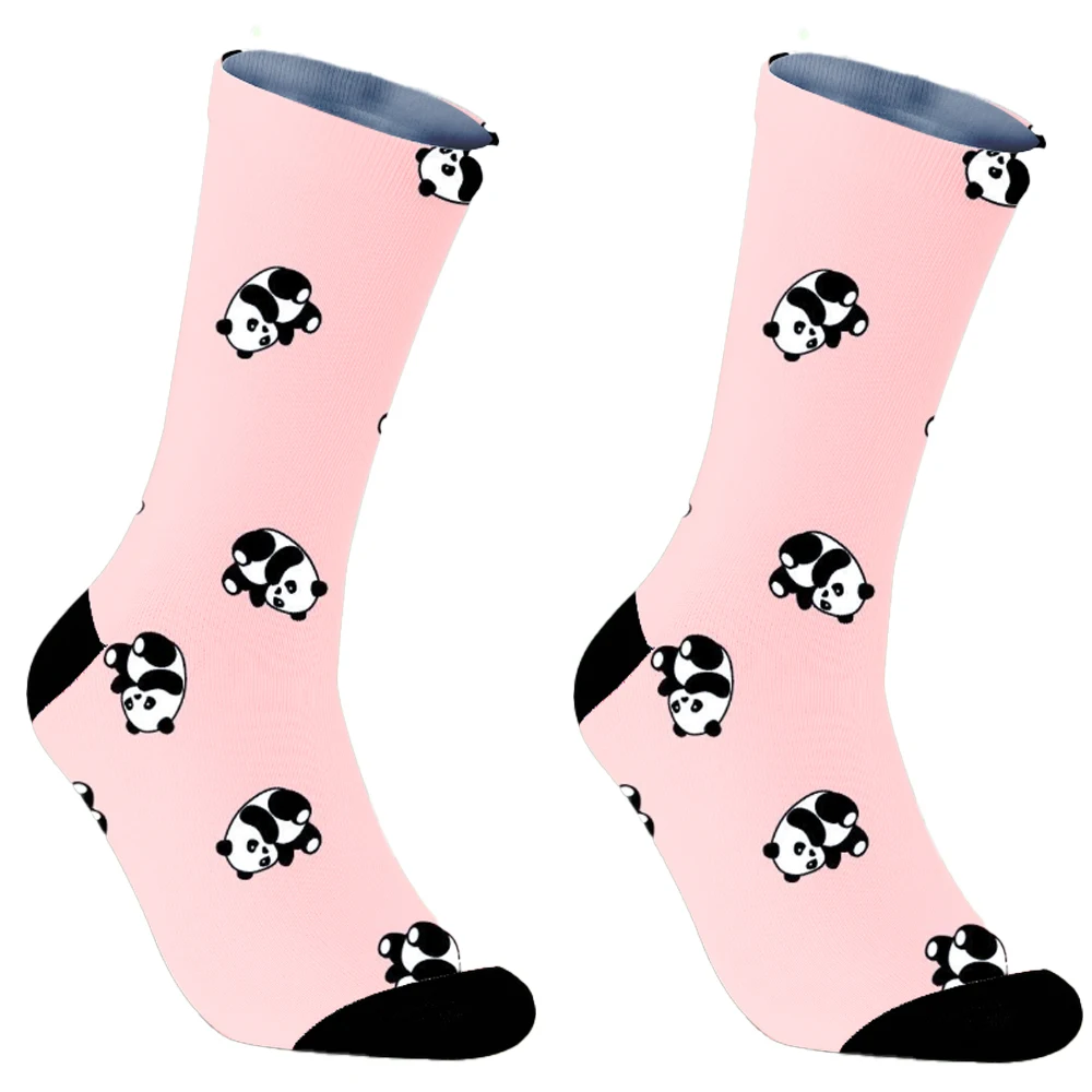 Calcetines divertidos con estampado artístico para hombre, medias coloridas de panda, moda harajuku, ciclismo, novedad de primavera