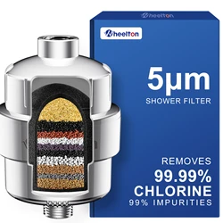 Shower Water Purify Filter 16 Stages bath Filtration Activated Carbon Reduce Chlorine And Fluoride  Vitamin C Shower Water