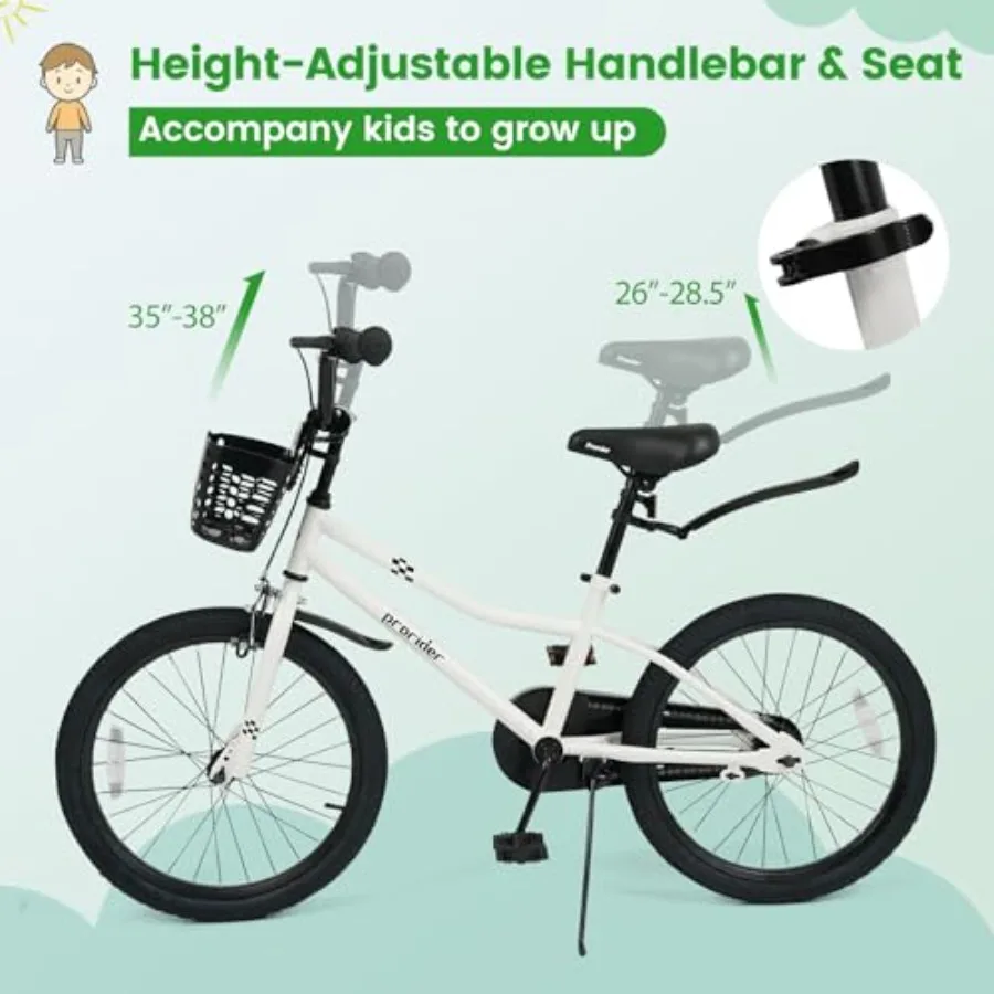 Bicicleta 12 14 16 18 20 pulgadas Bicicletas para niños niñas adolescentes 3-8 8+ años con ruedas de entrenamiento o soporte Freno de mano Freno de posavasos Removab