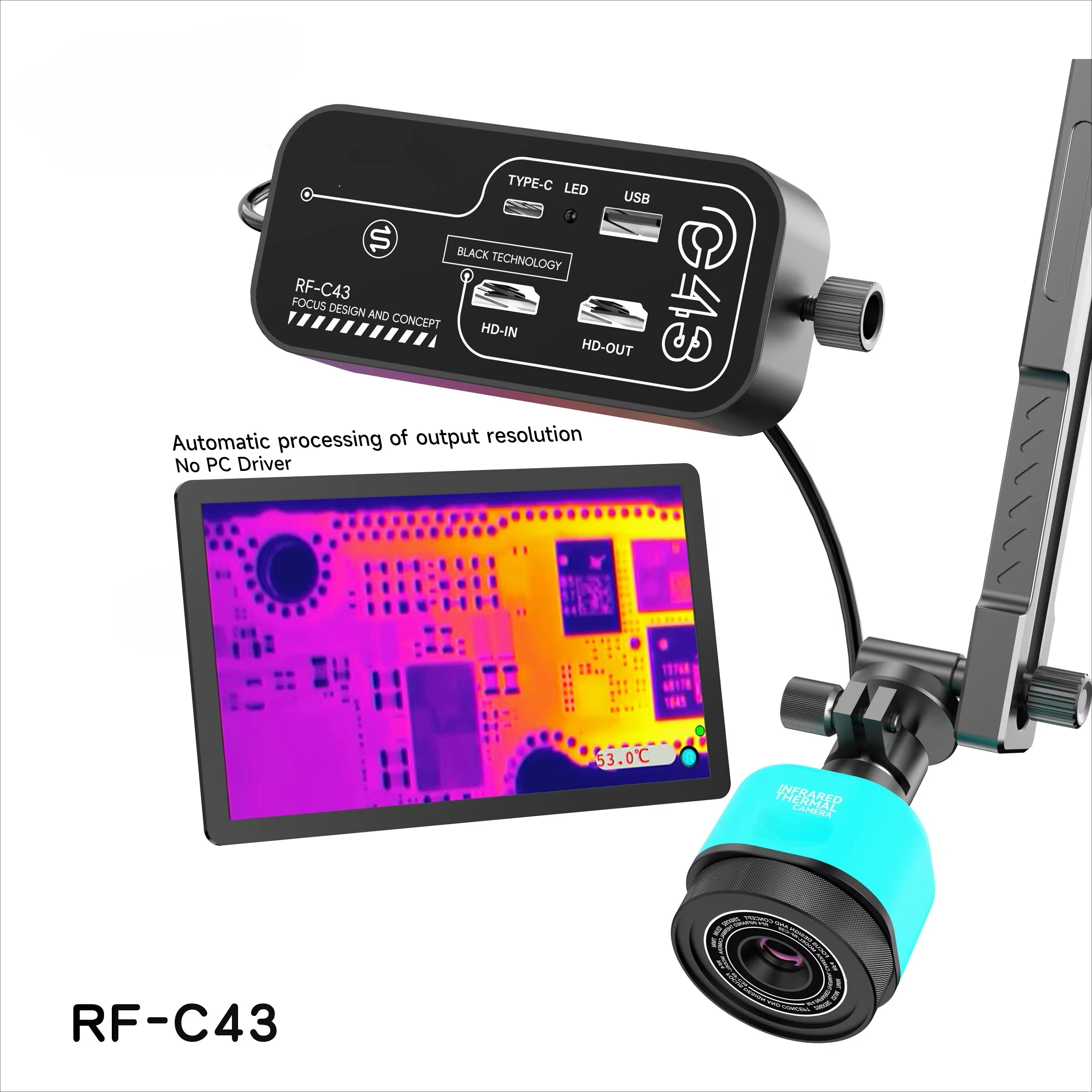 RF4 New Microscope Thermal Imaging RF-C43 49,000 Temperature Measurement Points Industrial-grade Accuracy for Motherboard Repair