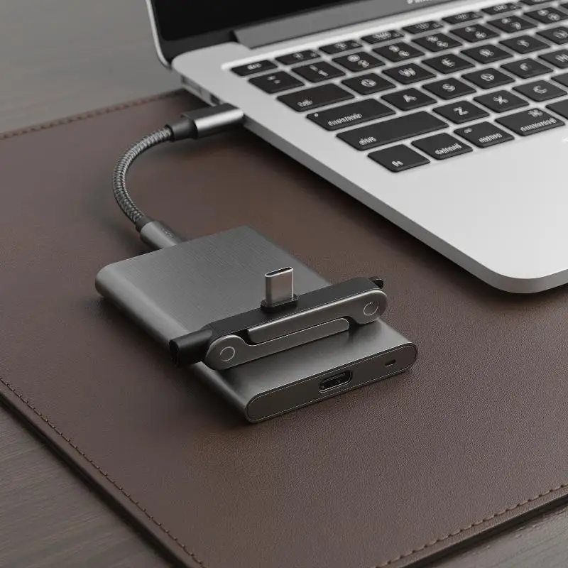 240W Type C To Type C 2 In1 Fast Charging Data Adapter With Phone Stand Function