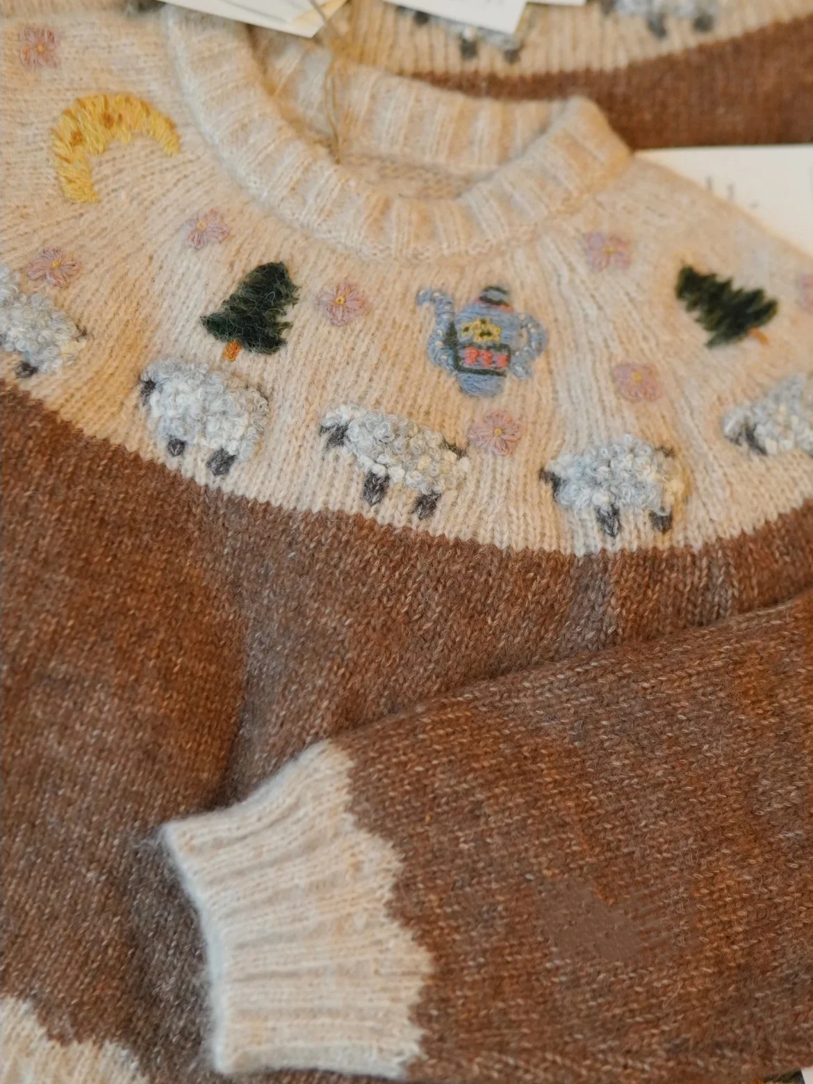 

Heidd Early Spring 2026 Cartoon eep 3D Hook Fair Isle round Ne Long Sve Sweater Women's Knittedwear Casual Sle