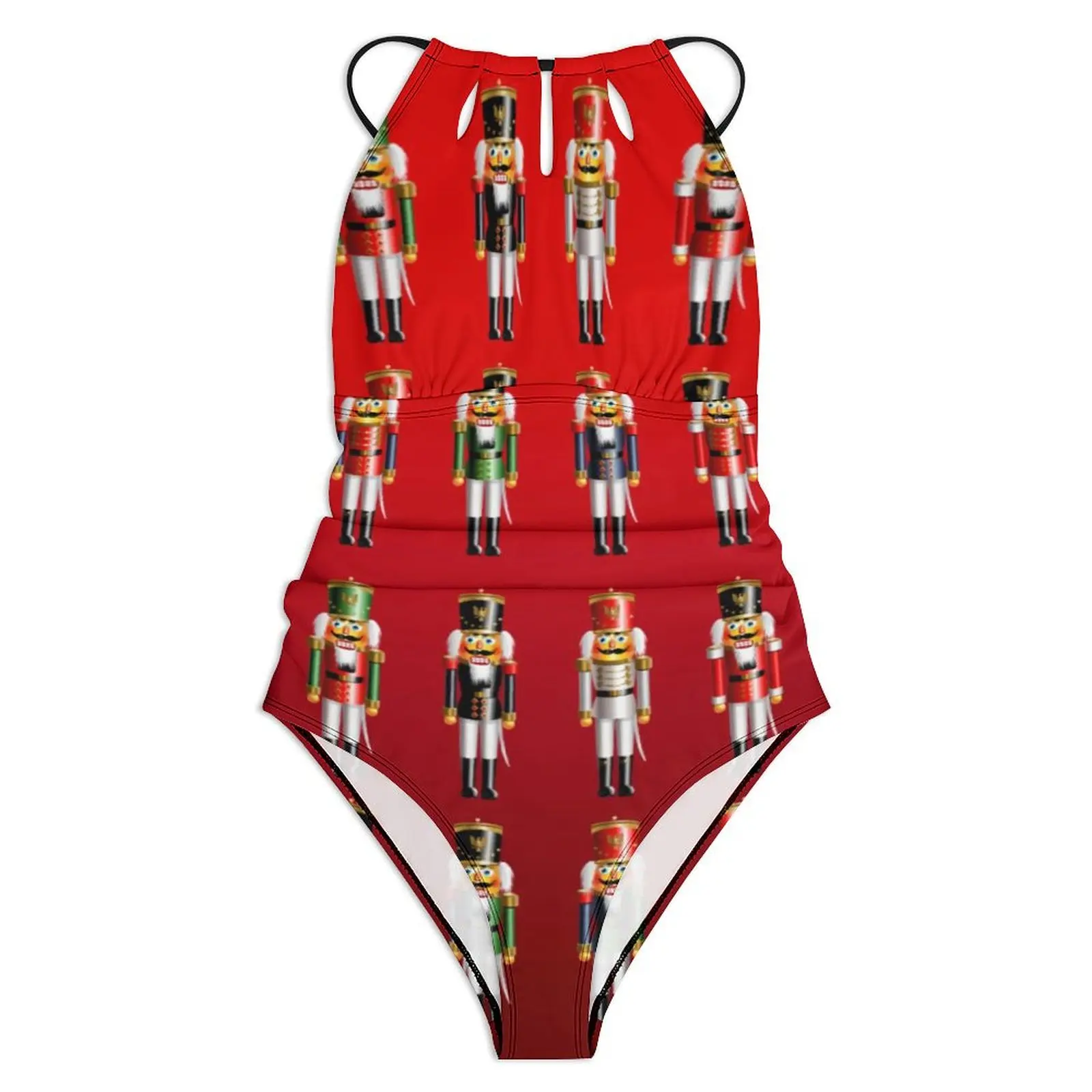 Cute Nutty Nutcracker Swimsuit Cartoon Army Push Up Swimwear One Piece Sport Monokini Swimsuits Sexy Graphic Beachwear Plus Size