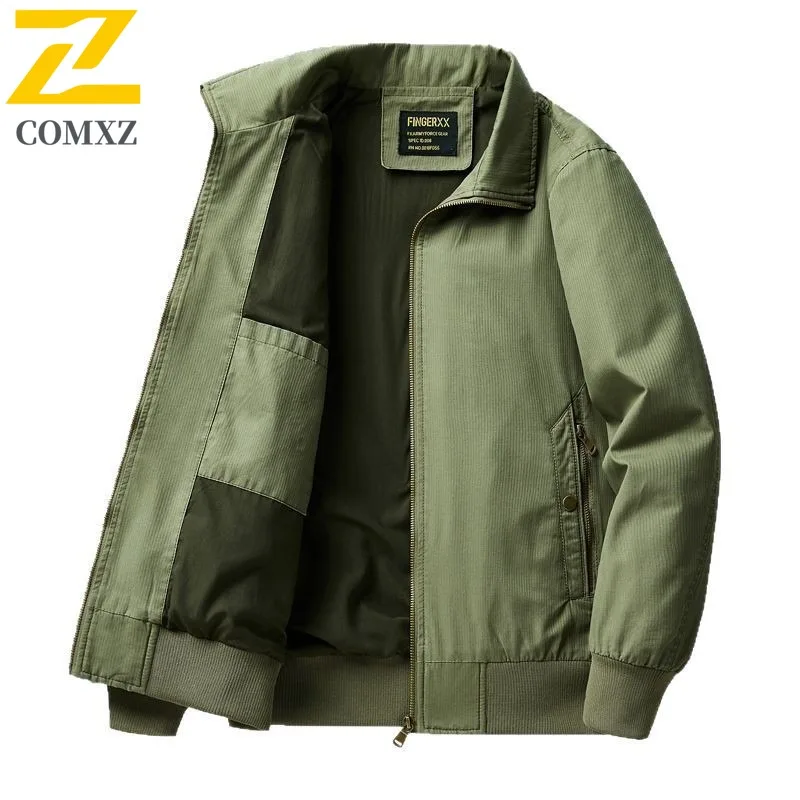 

COMXZ Men Jacket Spring Autumn New Casual Thin Baseball Coat Fashion Workwear Flight Jacket Flight Suit lightweight windbreaker
