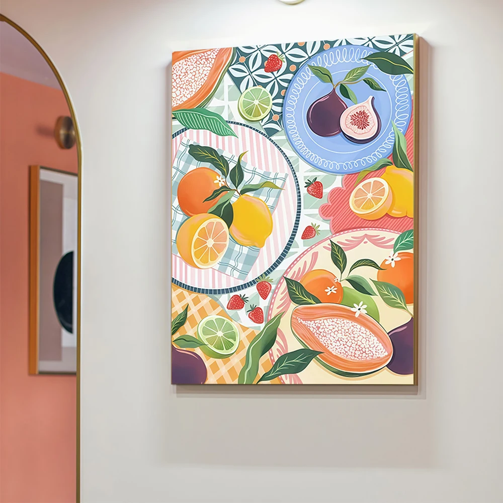 1PCS Assorted Fruits on the Table   DIY Acrylic Digital Painting Kit For Beginners Home Wall Decor Frame Not Included