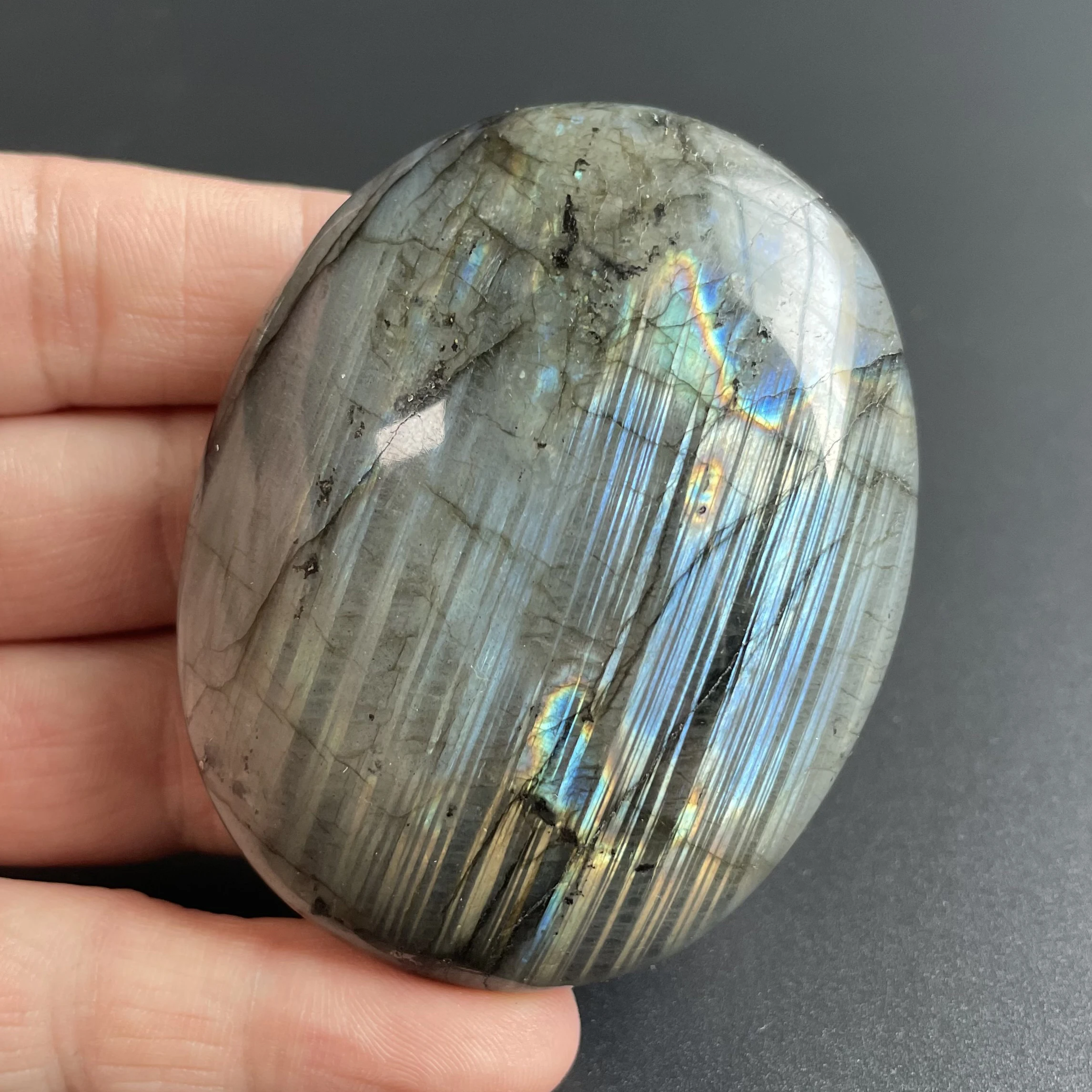 141g Natural Crystal Labradorite Oval Quartz Polished Reiki Healing Exquisite Room Decor Moonstone Z99