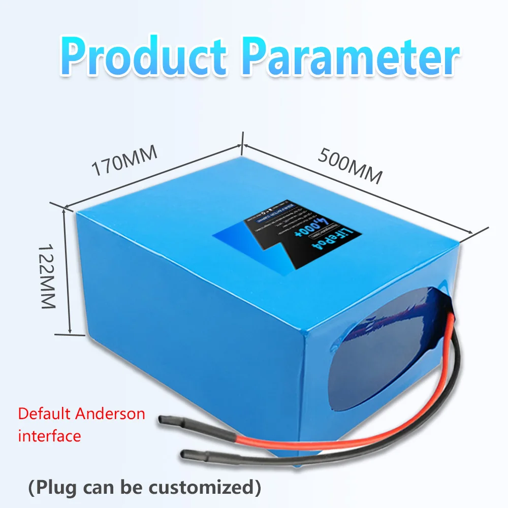 36V 60AH Lifepo4 Lithium Iron Phosphate Battery Pack Built in 50A 80A BMS For Tricycle Motorcycle Sightseeing bus AGVs