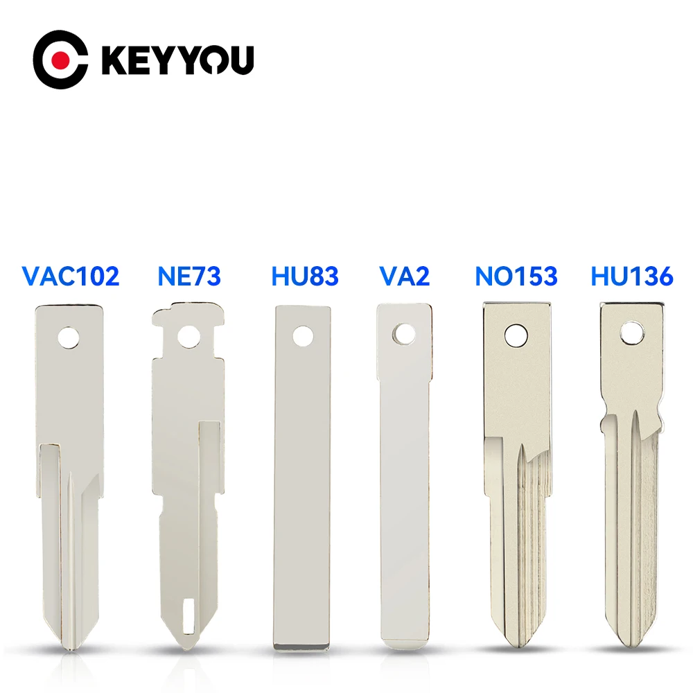 KEYYOU 10PCS For Renault Megane Laguna Duster Clio Peugeot Citroen Nissan Remote VAC102 VA2 HU83 NE73 HU136TE NO153 Key Blade