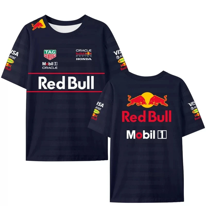 Men's 2025 F1 Red Bull Racing Team Verstappen Racing Jersey Short Sleeve Quick-Dry Summer T-Shirt