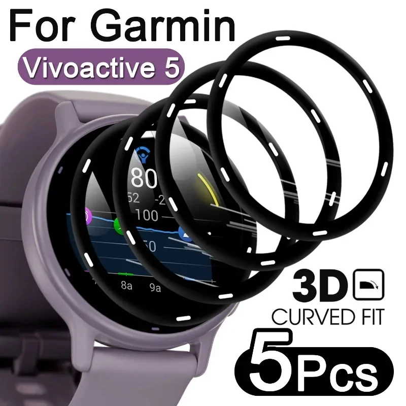 For Garmin Vivoactive 5 Screen Protector 3D Curved Protective Film for Garmin Vivoactive 5 Anti-scratch Full Coverage Film