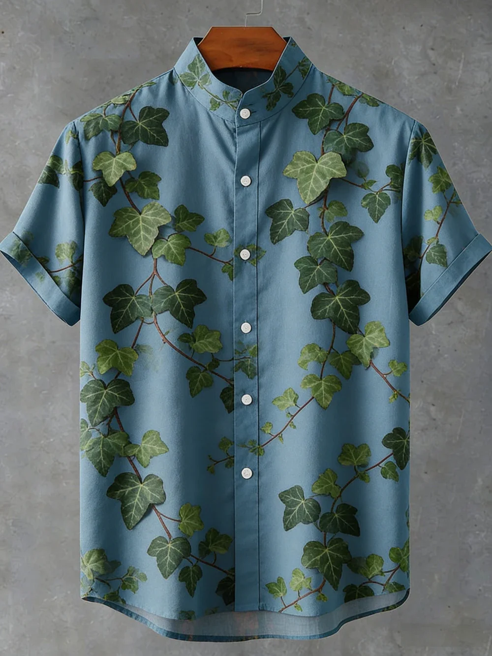 Men's spring new linen short-sleeved shirt natural ocean high-definition 3D printed shirt Hawaiian casual vacation clothes men