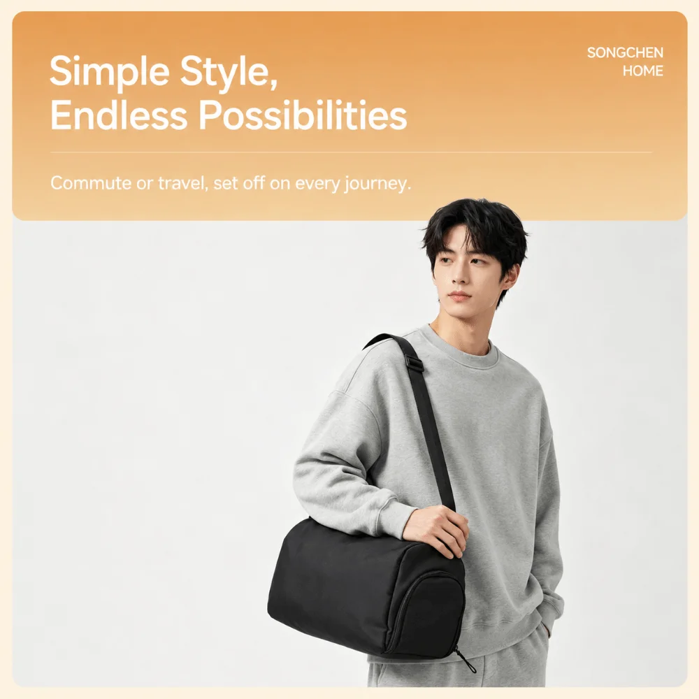 Modische, wasserdichte Reisetasche aus Oxford-Stoff, große Kapazität, verstellbarer Riemen, Sporttasche, ultraleichter Sportrucksack, unisex. – Detail 5