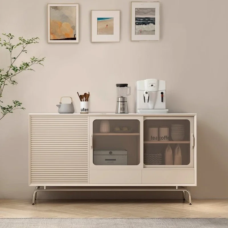 

Nordic solid wood rock slab dining side cabinet modern simple living room locker dining room wine cabinet