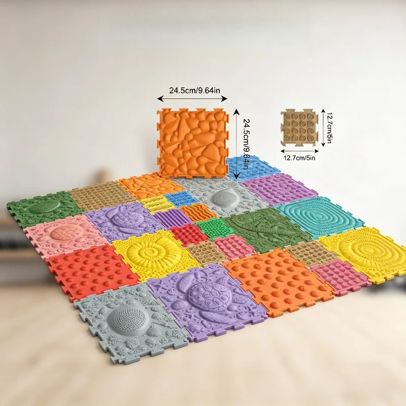 

8/16pcs Interlocking Silicone Square Floor Mats Washable Non-Slip Shower & Yoga Mats for Home Bathroom Shower Bathtub Indoor Use
