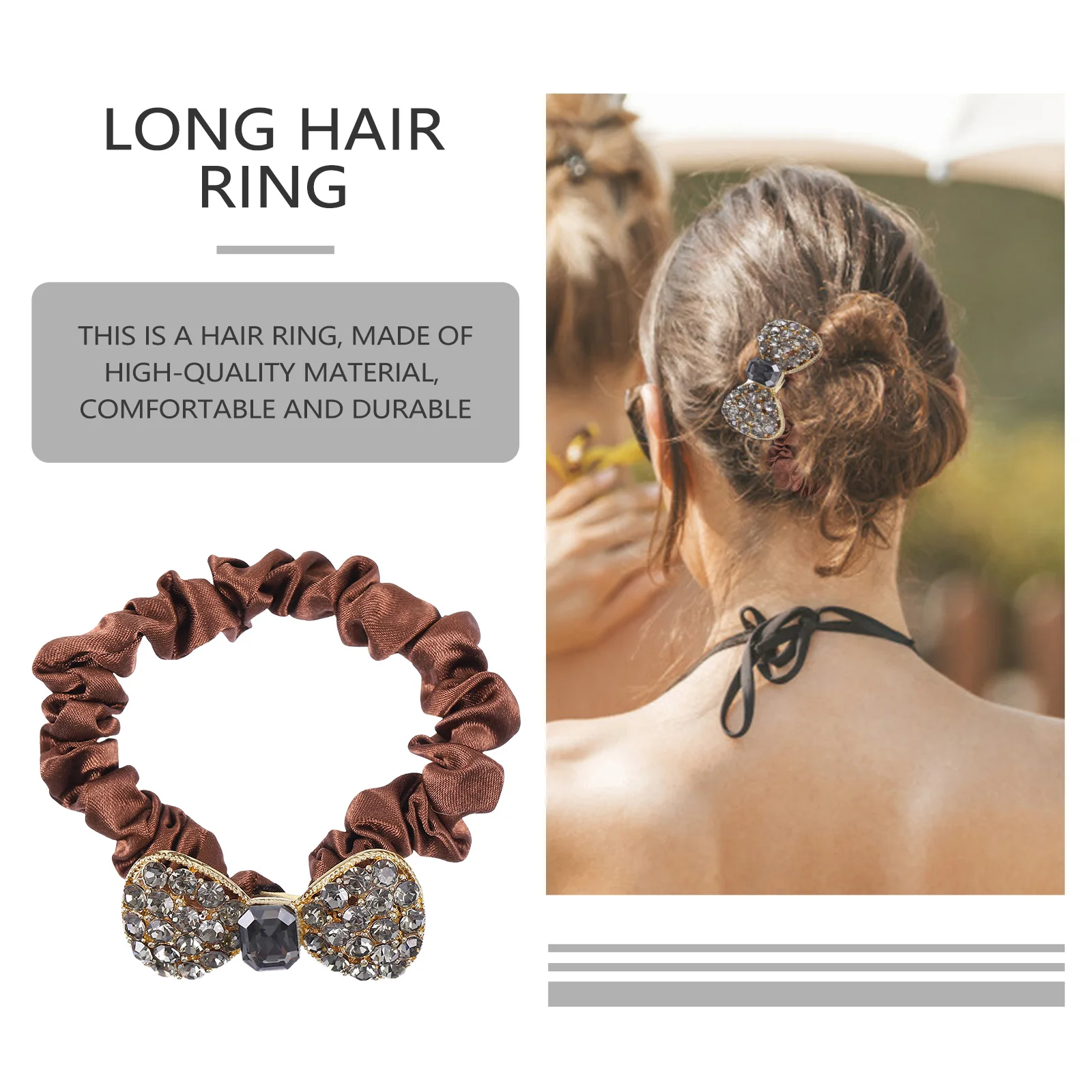 

Crystal Rhinestone Ring Women Scrunchies Elastic Hair Tie Fashion Decorative Rope Stylish Simple Headwear For Ladies Durable