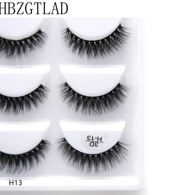 NEU 5 Paar Handgefertigte 3D Nerzwimpern Kurze Falsche Wimpern Kreuzförmig Unordentlich Dicht Natürlich Augenwimpern Bühnen-Make-up Falsche Wimpern – Detail 5