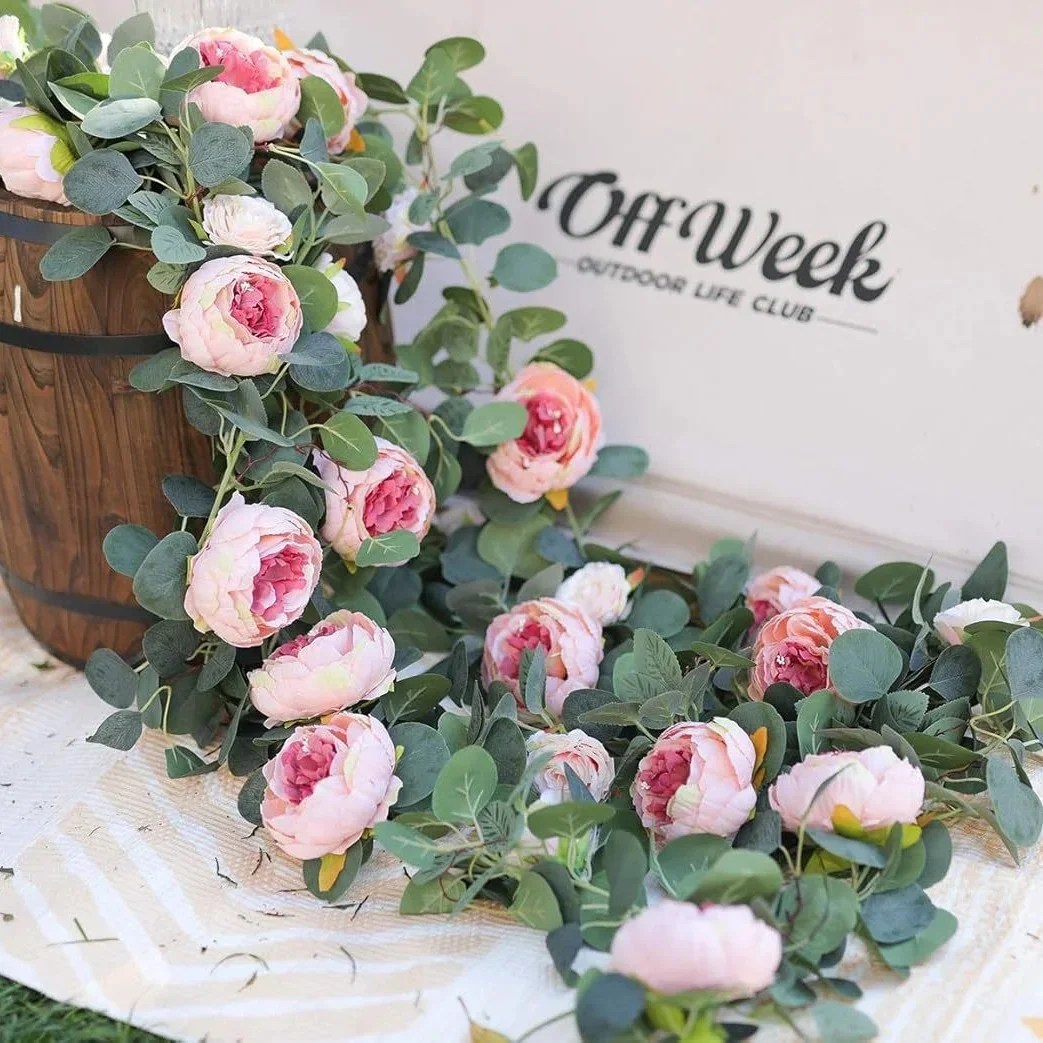 

Wedding Decoration Suit Wedding Simulated Vine Decoration Set Spring Autumn Peony Vine Soft PVC Simulated OPP Flower Vine New