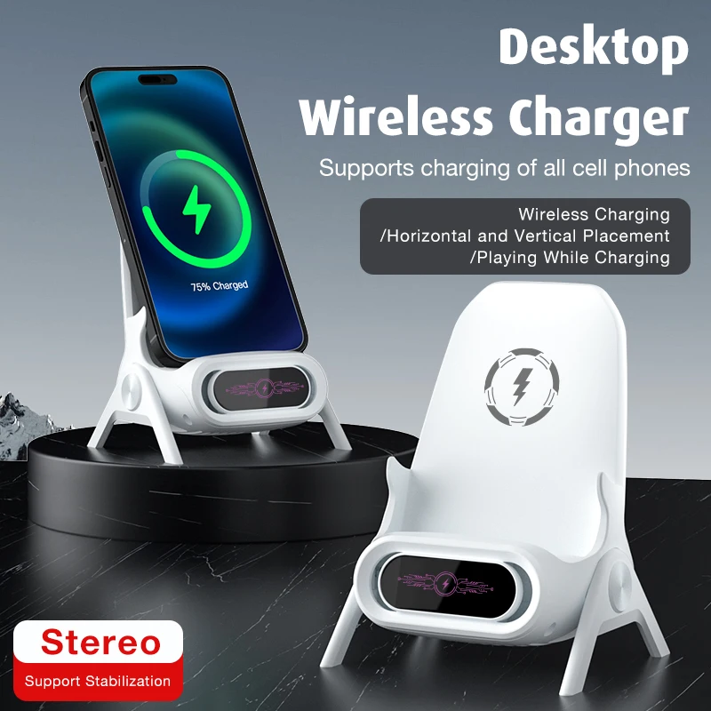 Wireless Charging Phone Stand Lazy Little Chair Phone Seat Applicable to Apple Huawei OPPO Xiaomi vivo Magnetic Fast Charge