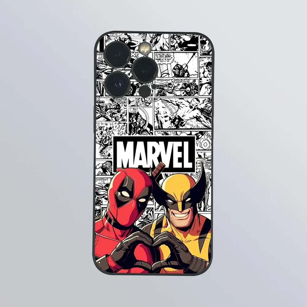 Deadpool And Wolverine Phone Case For iPhone 16 15 14 13 12 11 Pro Max Plus Mini Frosted Soft Shell Funda