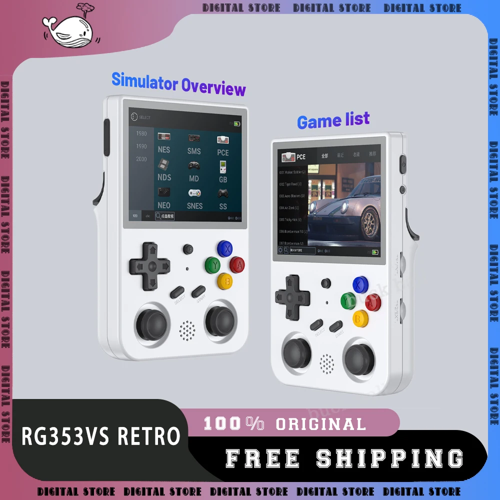 

RG353VS Retro Game Console Handheld 3.5 Inch Screen RG353V Mini Portable Video WiFi Bluetooth Wireless Consoles PS2 PSP Kid Gift