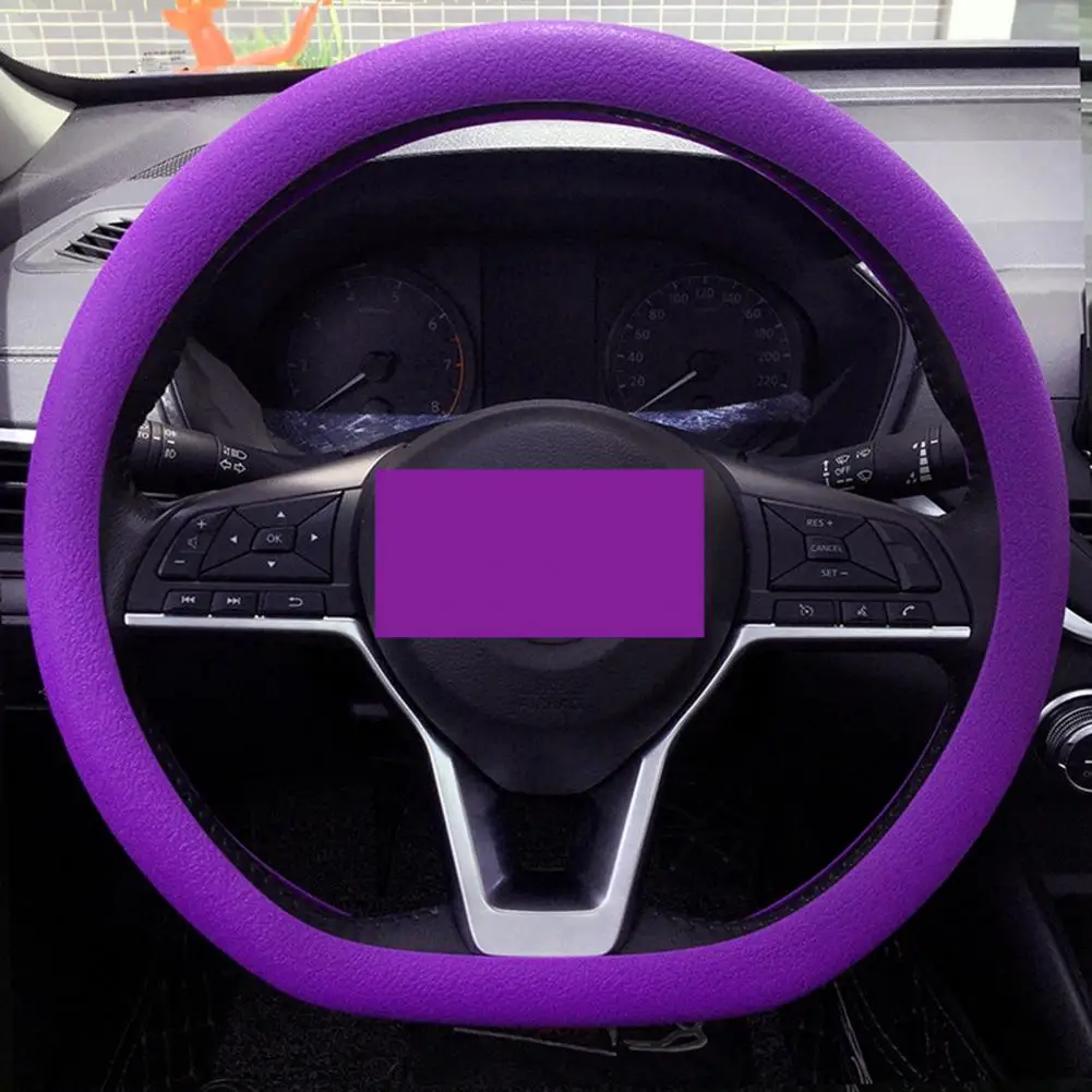 

Steering Wheel Cover Ultra Thin Wear Resistant Non-Slip Design Universal Easy To Install Silicone Steering Wheel Protector Cover