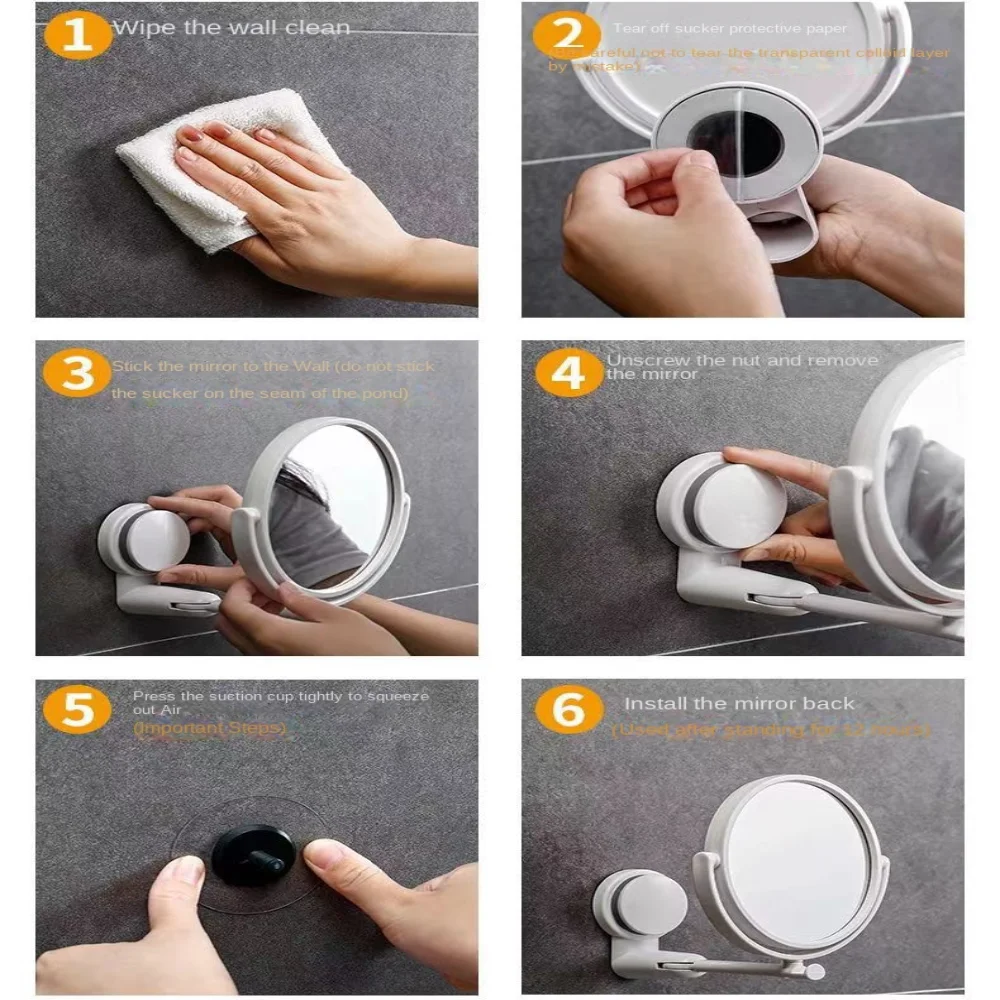 3X Magnifying Magnifying Makeup Mirror Double Side High Definition Vanity Mirror Rotatable Flexible Dressing Table Mirror Women