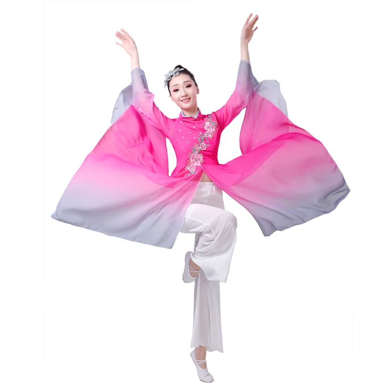 Nieuwe Stijl Chinese Yangko Kostuums Elegante Dans Kostuums Moderne Square Dance Folk Klassieke Fan Dance Hanfu Prestaties Kostuums - afbeelding 2