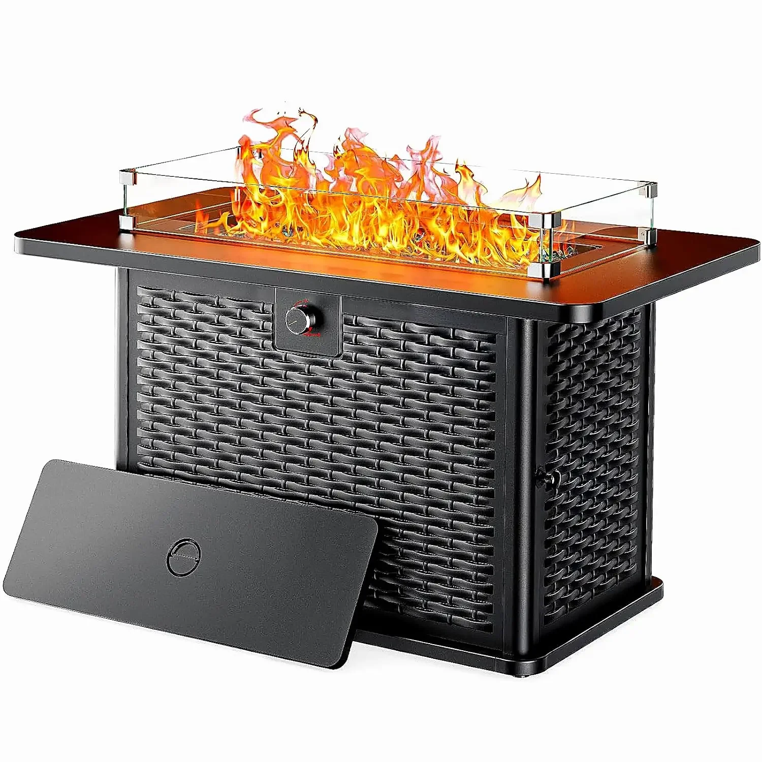 43-Inch Rectangular Propane Fire Pit with 60,000 BTU Output, Fire Pit Table Premium Gas for Outside Patio with 304, Customized
