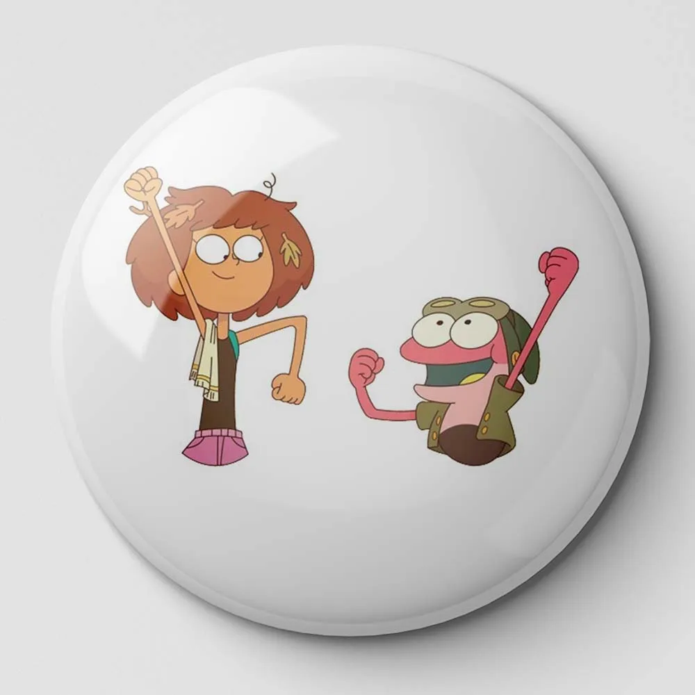 Anne And Marcy Amphibia Sprig Soft Button Pin Customizable Clothes Collar Metal Fashion Lapel Pin Hat Badge Lover Decor Cute