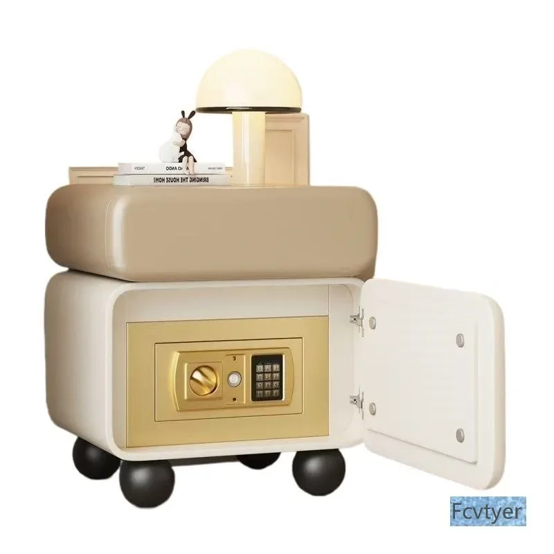Modern Bedside Table with Integrated Safe Compact Nightstand for Bedroom Secure Storage Furniture