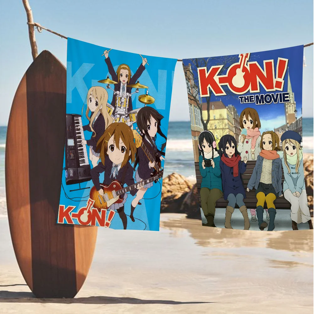 Anime K-ON Beach Towel Cartoon Cute Summer Kids Large Bath Pool Beach Towel Microfiber Absorbent For Swimming Travel