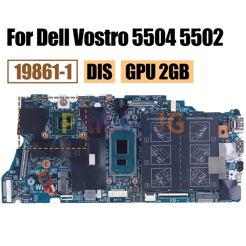 Imagem -04 - Dell-vostro 5504 5502 Caderno Placa-mãe 198611 I5-1135g7 I7-1165g7 Mx330 2gb 0mtyv1 0gj2dlaptop Completo Testado