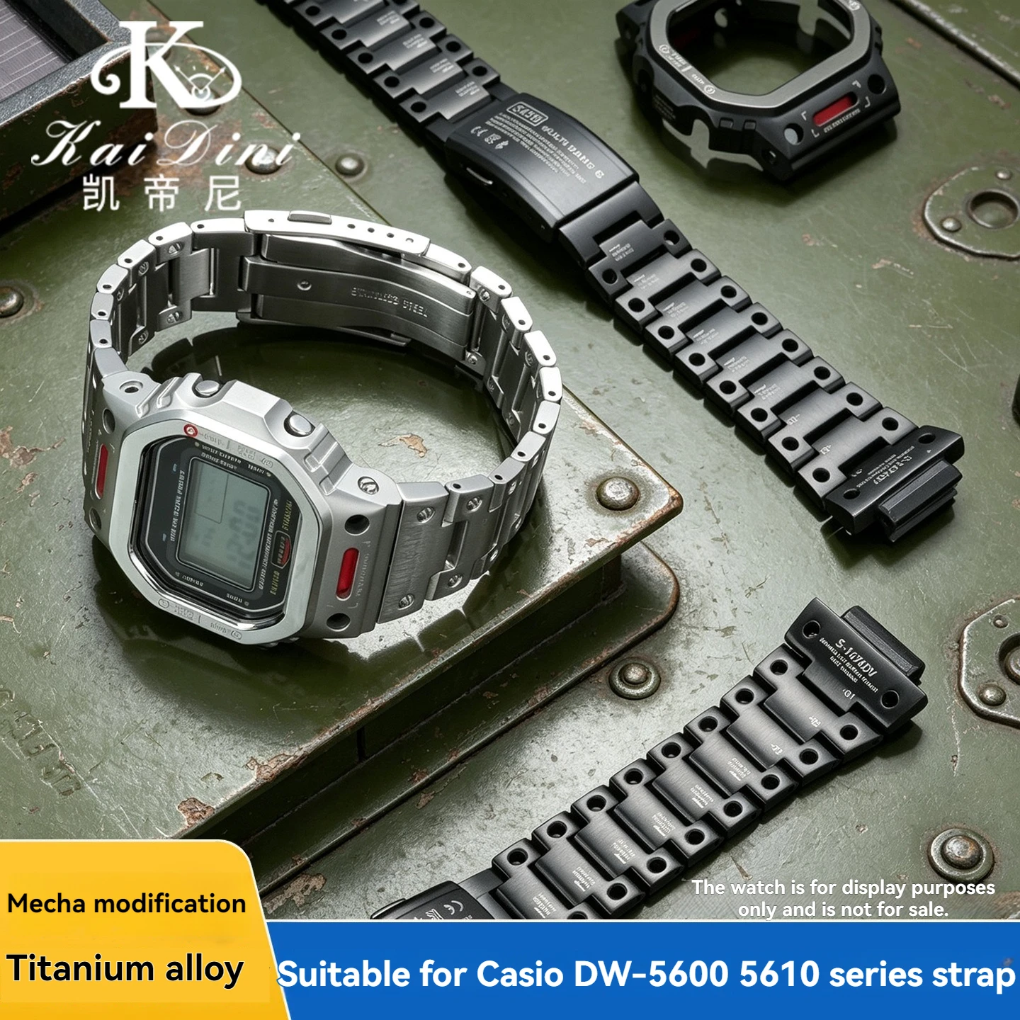 

DW-5600 Titanium alloy Watchband and case For Casio g-shock GW-B5600 GW-M5610 modified upgraded mecha style stainless steel case