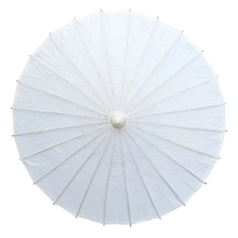 20/40/60/84cm Paper Parasol Chinese Paper Umbrellas Rustic White Umbrella Photography Props for Baby Shower Party Wedding Decor