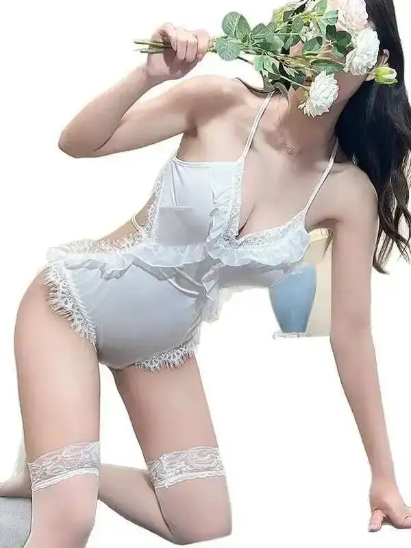 ملابس داخلية مثيرة من الدانتيل بدون ظهر بحمالات عميقة على شكل حرف V بدون أكمام للنوادي الليلية ملابس داخلية ساحرة أنيقة ورغبة نقية RMZ6