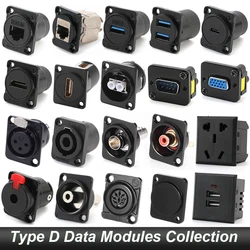 86 Panel HDMI Power Supply Socket D-module Plugs Connectors RJ11 ARJ45-CAT6 DB9 Audio Video XLR RCA BNC VGA 6.35/3.5mm Jack