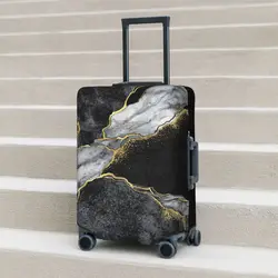 Funda de maleta con mosaico de mármol, arte fluido abstracto de lujo, viaje de vuelo, suministros de equipaje útiles, protección