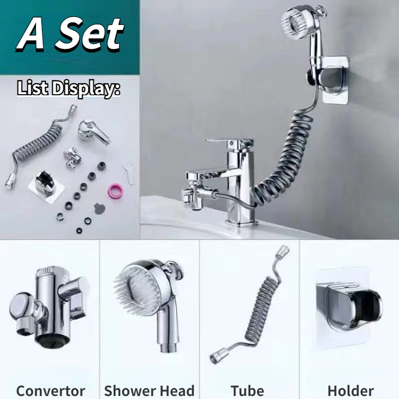 Faucet External Shower Set Bathroom Multi-function Massage Pressurized Copper Faucet Shower Toilet Basin Shampoo Accessories