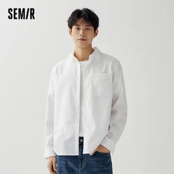 Semir 2023 Men Shirt Long-sleeved Shirt Autumn New Simple Commuter Business Style Easy-care Tops for Men