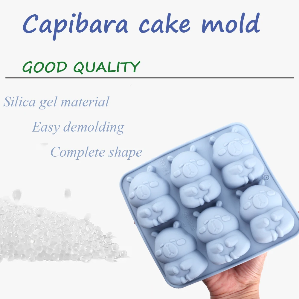 1 Silicone Cake Mold in the Shape of a Cute Capybara, Suitable for Making Chocolate, Cakes, Puddings, Jellies, Candies, Cake Decorations, Bear-Shaped Candles, Handmade Soaps, Crafts, and Other Kitchen Gadgets