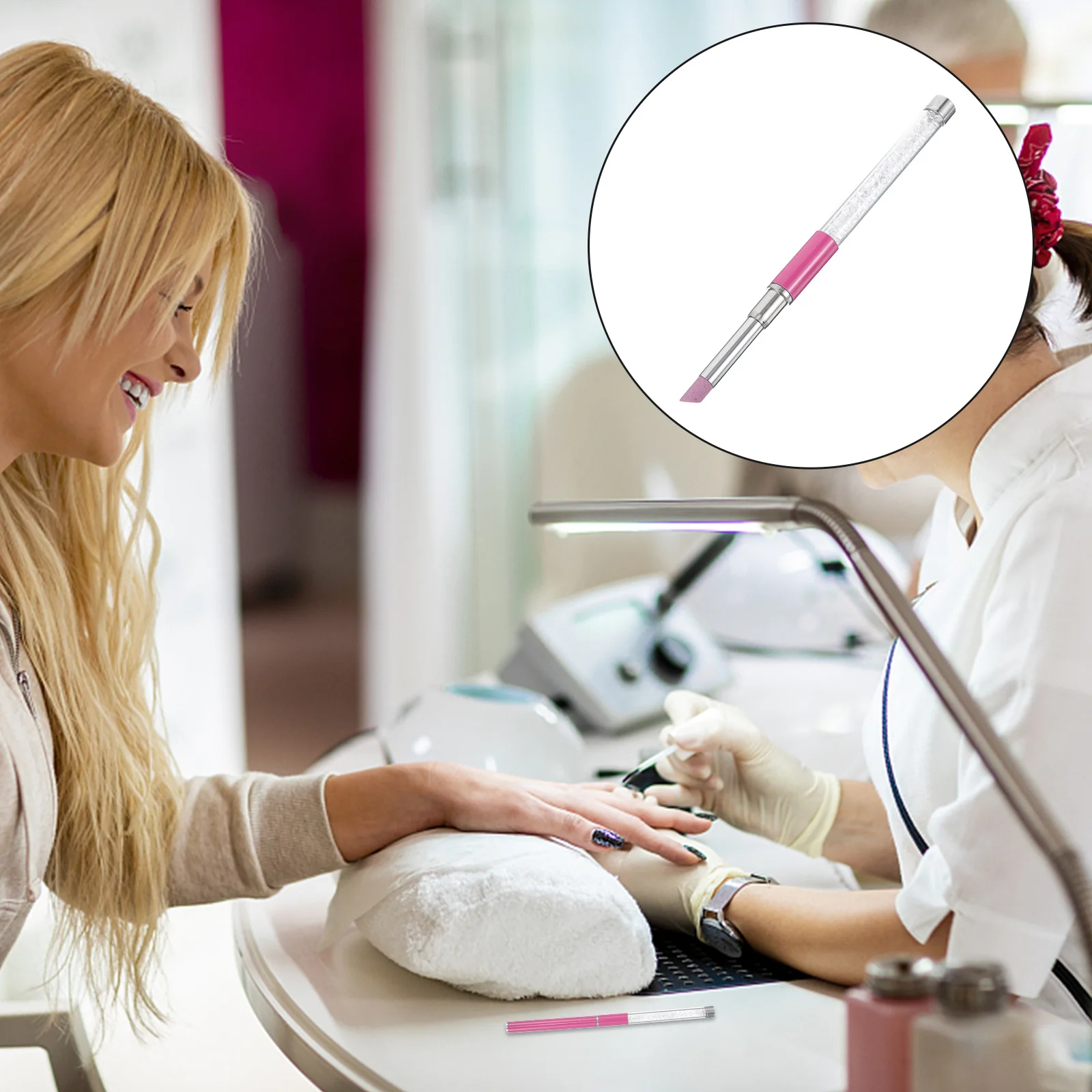 

2Pcs Nail Polishing Pen Multifunctional Manicure Tool Precise Nail File Buffing Cuticle Care Home Salon Use Cuticle Pen