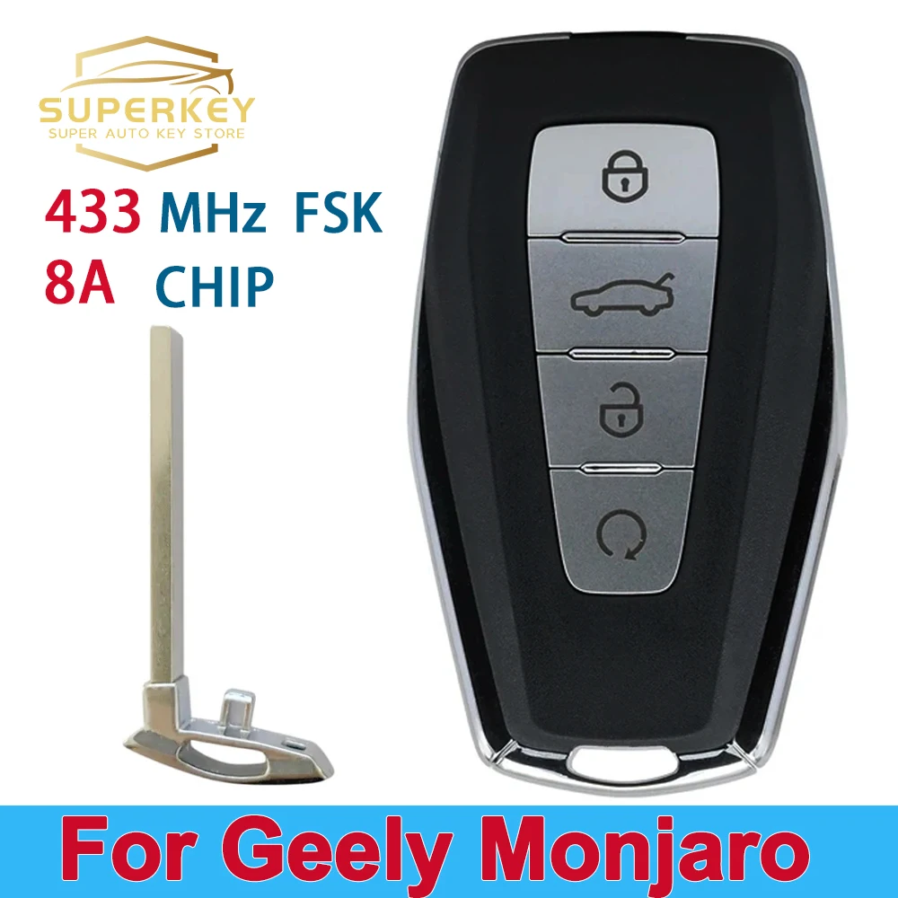 SUPERKEY Original Car Keyless Smart Remote Key 433Mhz 4A/ID47 Chip For Geely Monjaro GEOMETRY KX11 Genuine Emgrand X7 X3 S1