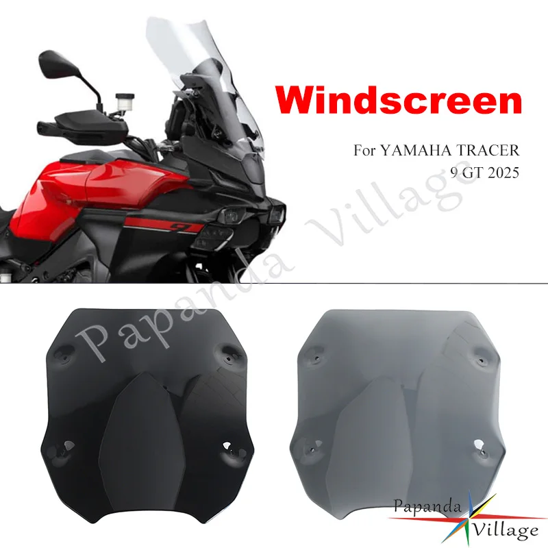 

Polycarbonate Windscreen Black Smoke Wind Deflector Heat Resistant Easy Install Motorcycle Part For Yamaha Tracer 9 GT 2025