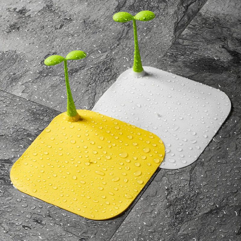 Adorable Sprout Silicone Floor Drain Cover: Odor & Insect Proof Seal for Bathroom and Kitchen