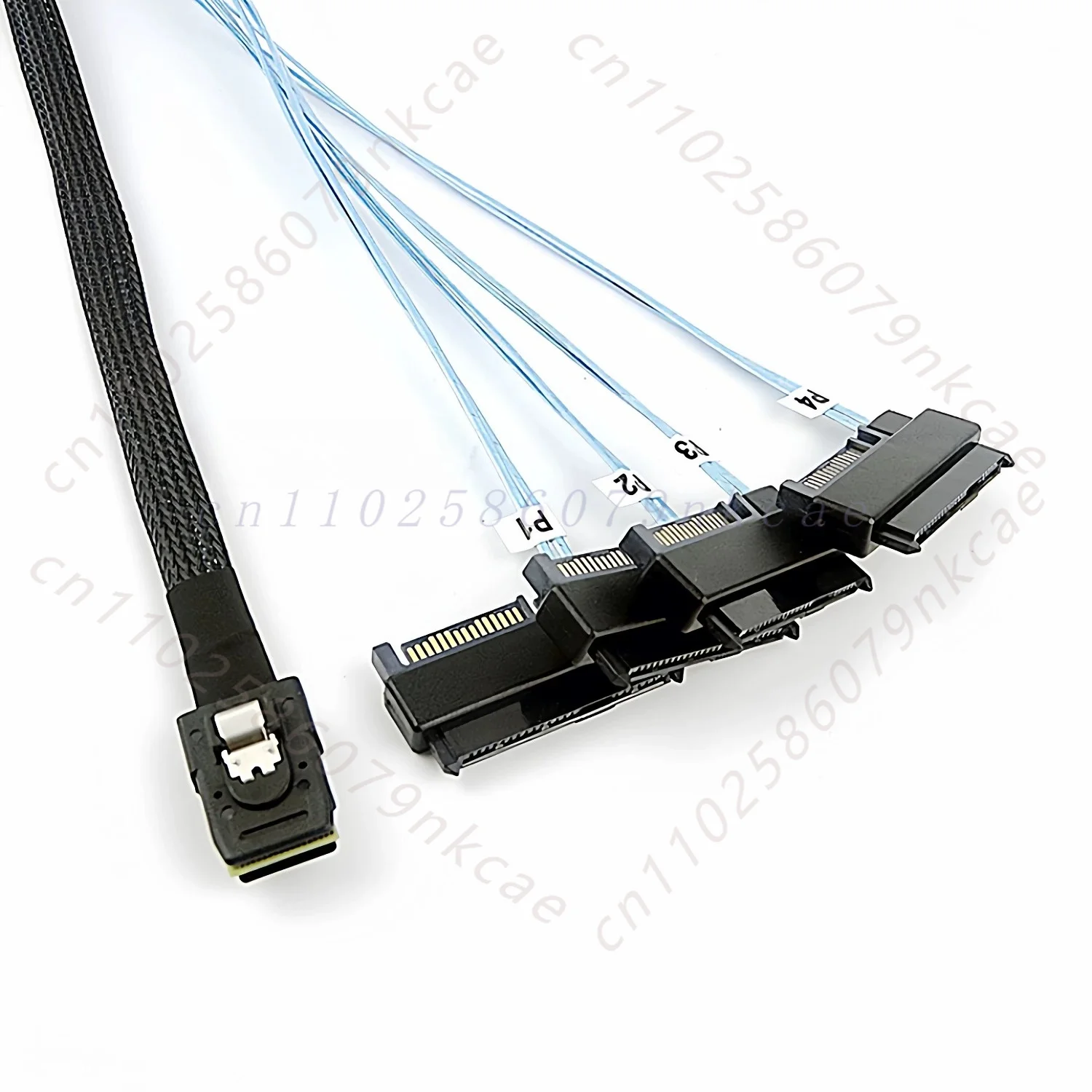 Mini SAS SFF-8087 to 4x SFF-8482 Forward Breakout Cable 6Gbps for HBA RAID Card to SAS HDD