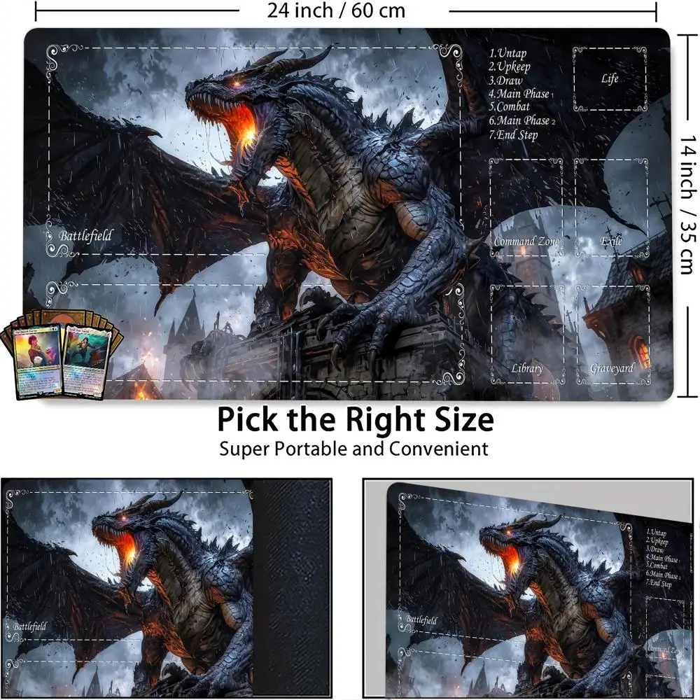 Magnificent Giant Dragon Theme TCG Playmat Magic Card Battle Mat 35X60CM gathering gaming mats tapete magic mat card pad
